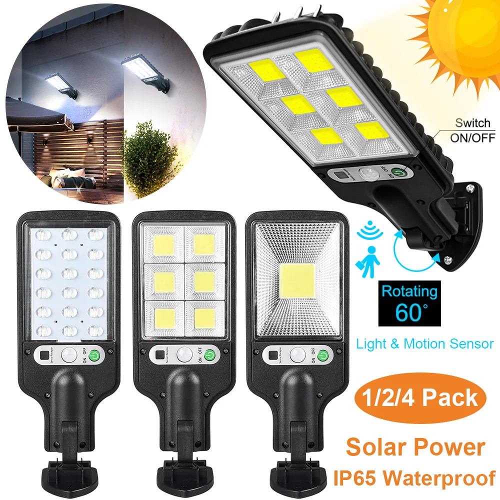 

Solar Light Outdoor Solar Waterproof Street Lamp 3 Modes IP65 Motion Sensor Security Lighting Garden Patio Path Yard Road Lamp