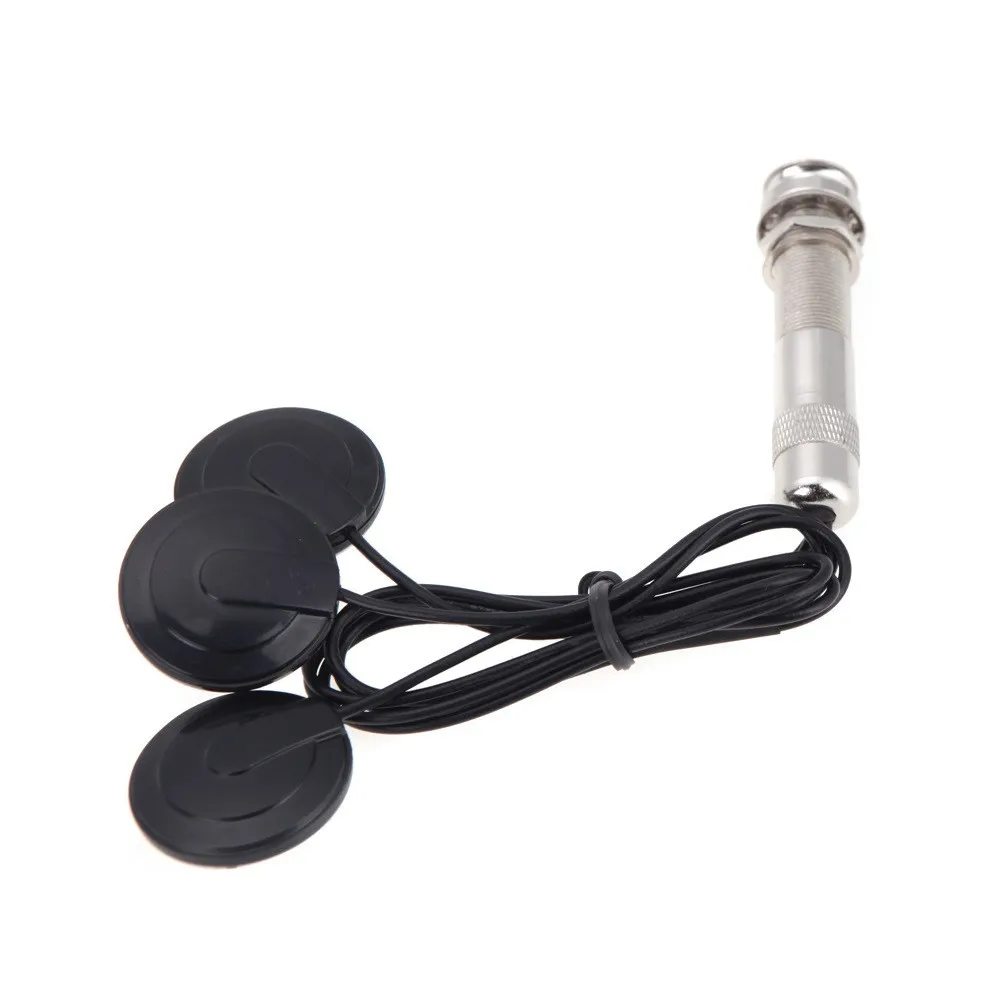 Universal 6.35mm Pickup Piezo 3 Transducer for Acoustic Guitar Ukulele Mandolin Violin Sliver Black Metal Rubber Plastic