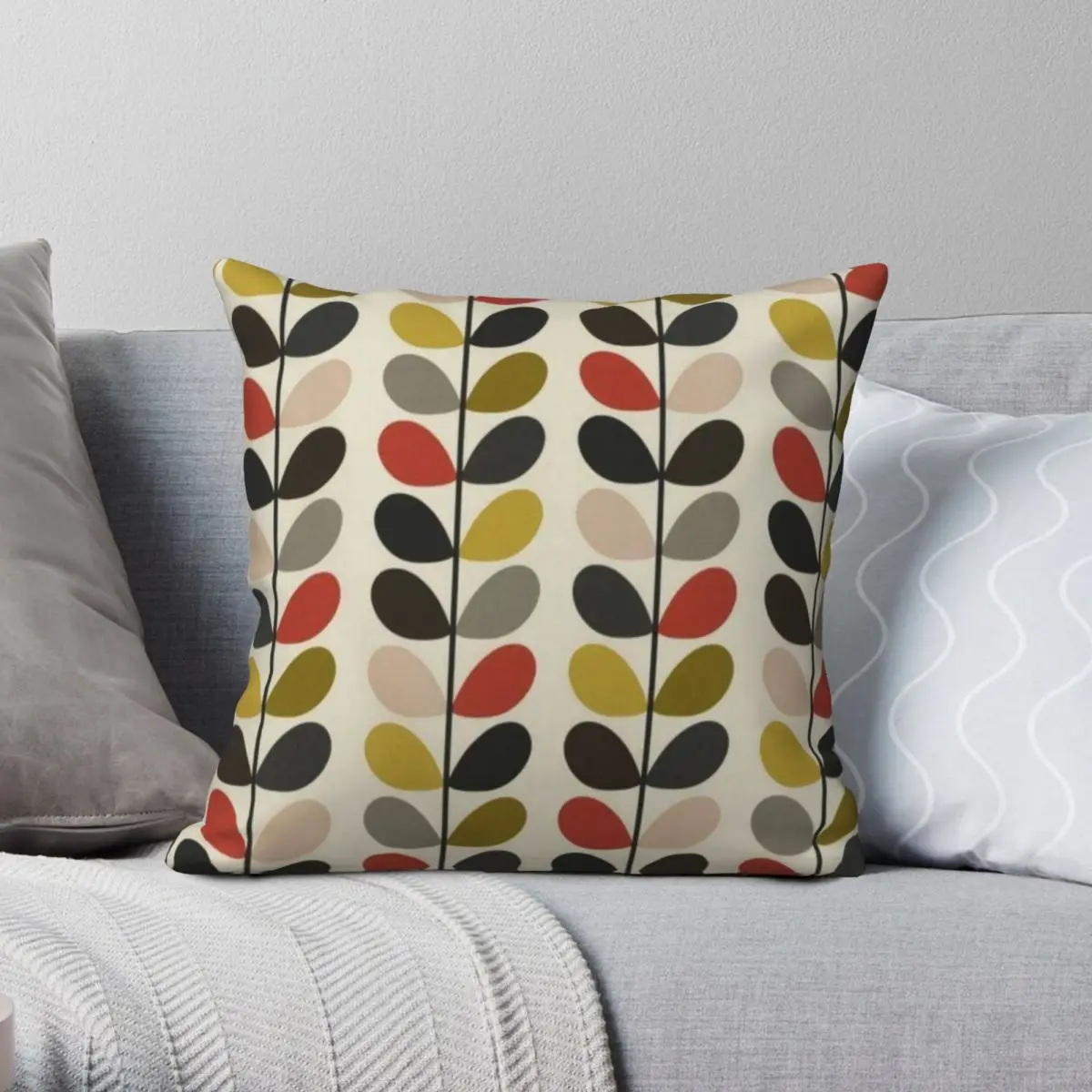 Colorful Multi Stem Orla Kiely Square Pillowcase Polyester Linen Velvet Pattern Zip Decor Throw Pillow Case Car Cushion Cover