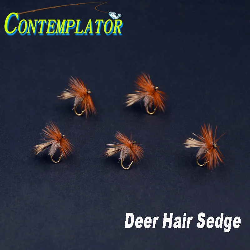 14 #   Specjalne muchy suche Dear Hair Sedge do połowu pstrągów 5 sztuk / pudełko Muchy muchowe Duży wzór Sedge