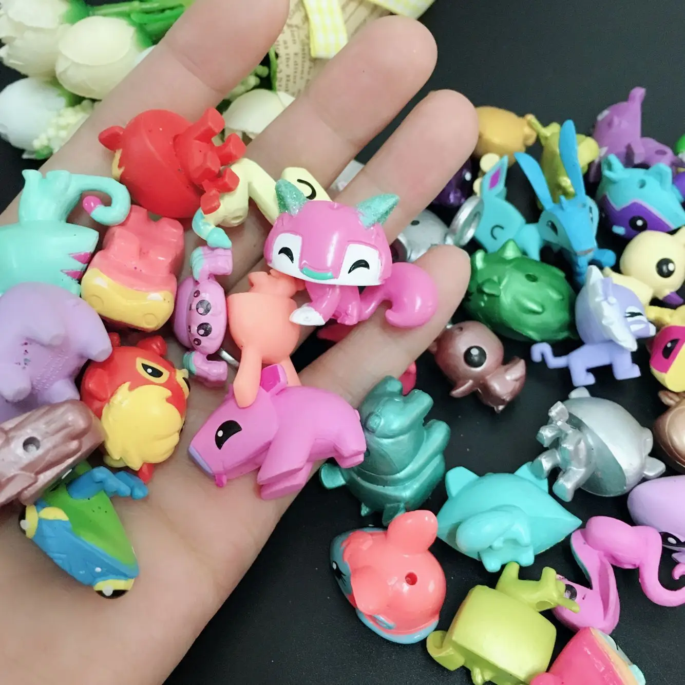 20~30pcs/set Cartoon Fun My World Animals Toys 3cm PVC Jam Model Figures Capsule Dolls Kids Christmas Gift