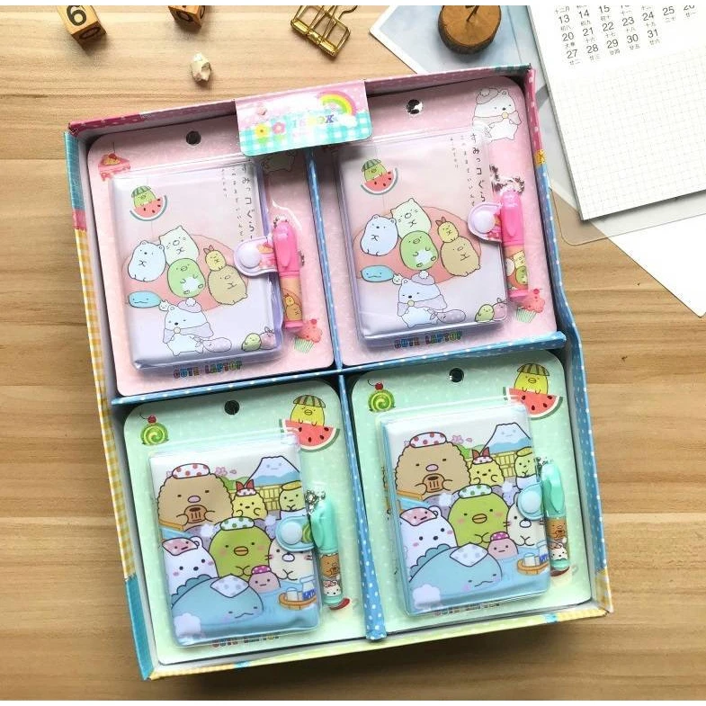 San-X SUMIKKO GURASHI A6 Cute animal Notebook Kawaii Cartoon Notepad Hard Cover memo Time Organizer friend Kids stationery Gift