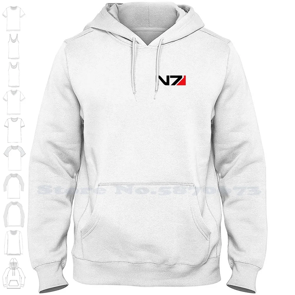 N7 100% Cotton Hoodie T-Shirt N7 Commander Shepard Fem Shep Male Shep Mass Effect 1 Spectre Gaming Video Games Gamer Girl Ps4