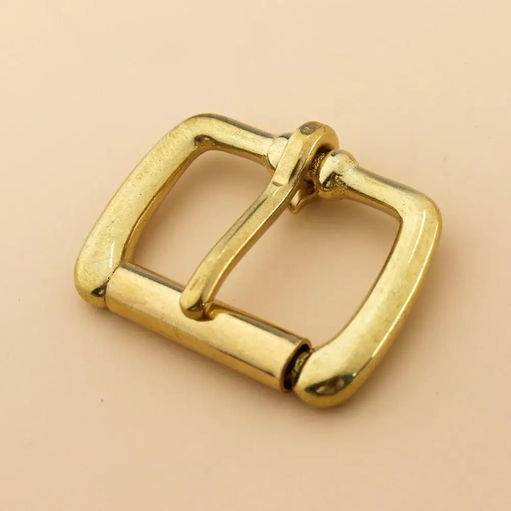 Solid Brass Metal Heel Bar Buckle End Bar Roller Buckle Rectangle Single Pin for Leather Craft Bag Belt Strap Webbing