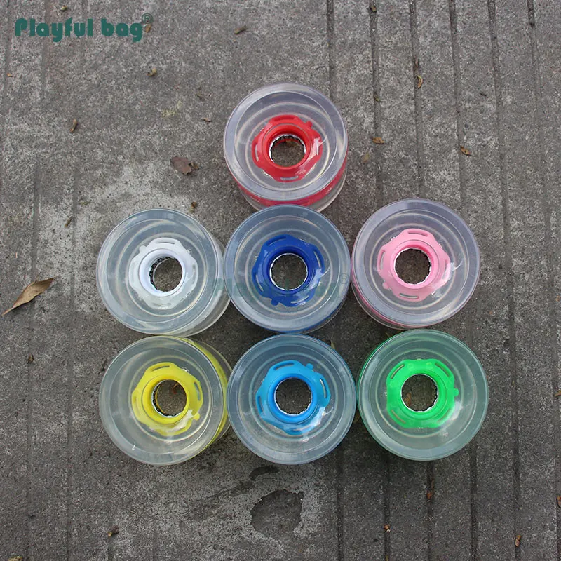 Playful Bag 70mmx51mm Surf Bridge LED Long Board Brush Street Wheel 7051PU Flash Wheel Colorful Skateboard Big Wheel 78A AMB81