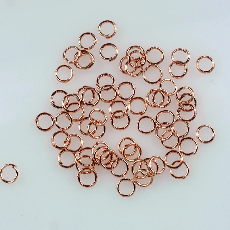 (T13893)4mm 5mm 6mm 7mm 8mm 10mm Rose gold color Round Iron Jump Rings Single Loop Diy Findings wholesale