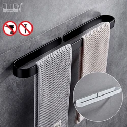 30-50cm Black Bath Towel Holder Bathroom Towel Rack No Punch Towel Rail Rack Towel Holder Bathroom Storage Shelf EL65B