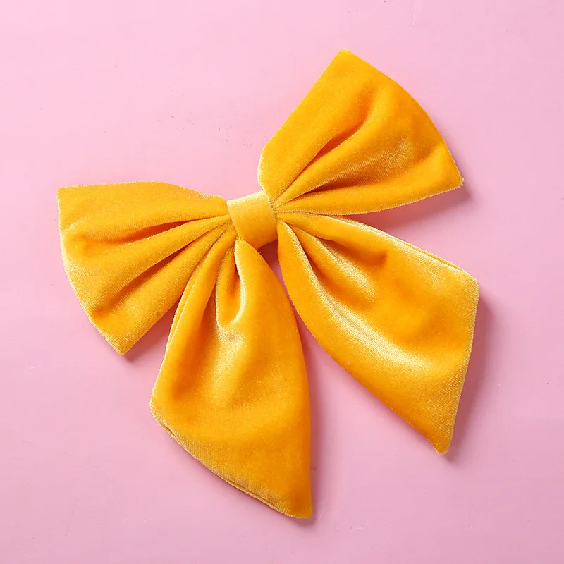Koreanische 6 Zoll Samt Bögen Haar Clips Für Kinder Nette Weiche Band haarnadel Kinder Big Bowknot Party Hairclip Mädchen Haar zubehör – Detail 18