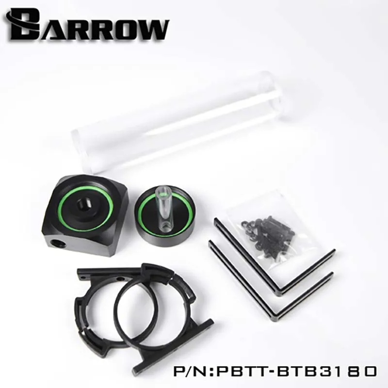 Barrow PC Water Cooling DDC Pumpอ่างเก็บน้ำสีดำฝาครอบโปร่งใสถัง80มม./130มม./180มม./230มม.ความยาวPBTT-BTB