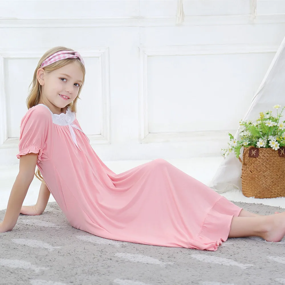 Vêtement Nuit Imprimé Pois Chemise De Nuit Fille BLOMDES - Coton Imprimé Pois Avec Nœud Papillon Pyjama Fille