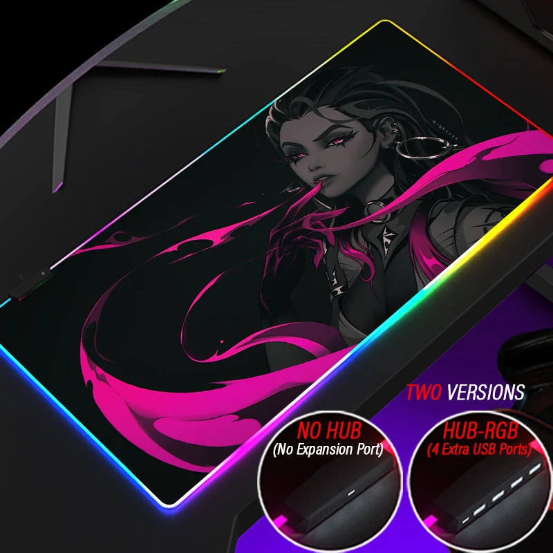 Imagem -02 - Rgb Faça Você Mesmo Personalizado Durável Mouse Pad Valorant Led Desktop Mousepad Brilhante Jogo Hub 2.0 Usb Porta Tapete Personalizado