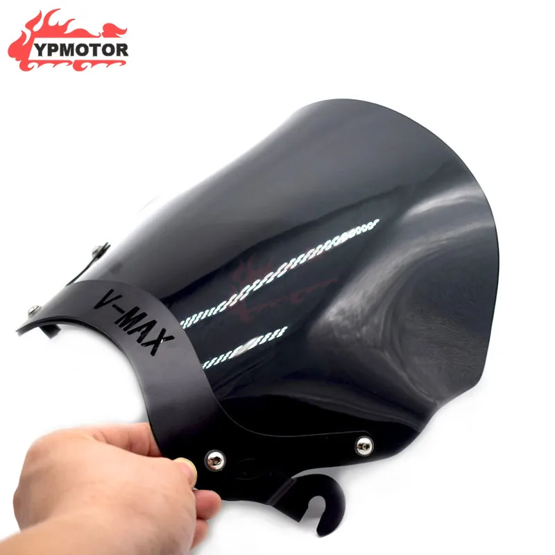 VMAX-1200 Cruiser Motorcycle Windscreen Windshield Fairing W/ Bracket Holder Support Mounting For Yamaha VMAX1200 V-MAX1200