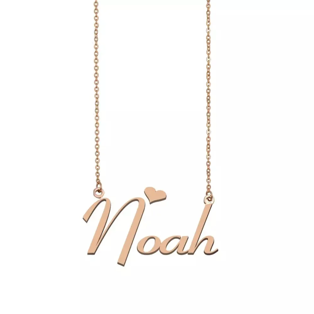 

Noah Name Necklace Custom Personalised Stainless Steel for Women Alphabet Letter Girls Mothers day Jewelry Gift