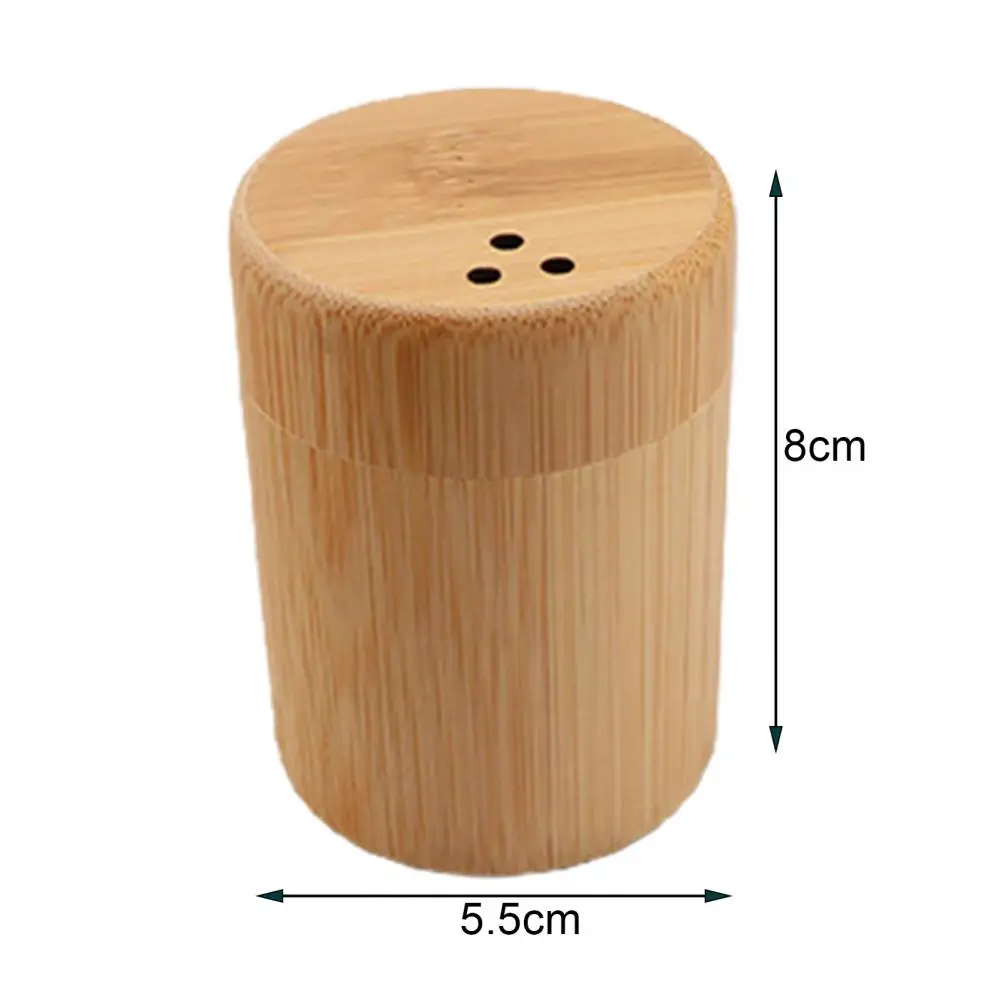 Toothpick Storage Box Portable Dustproof Bamboo Large Capacity Round Tooth Pick Holder Dispenser for Hotel