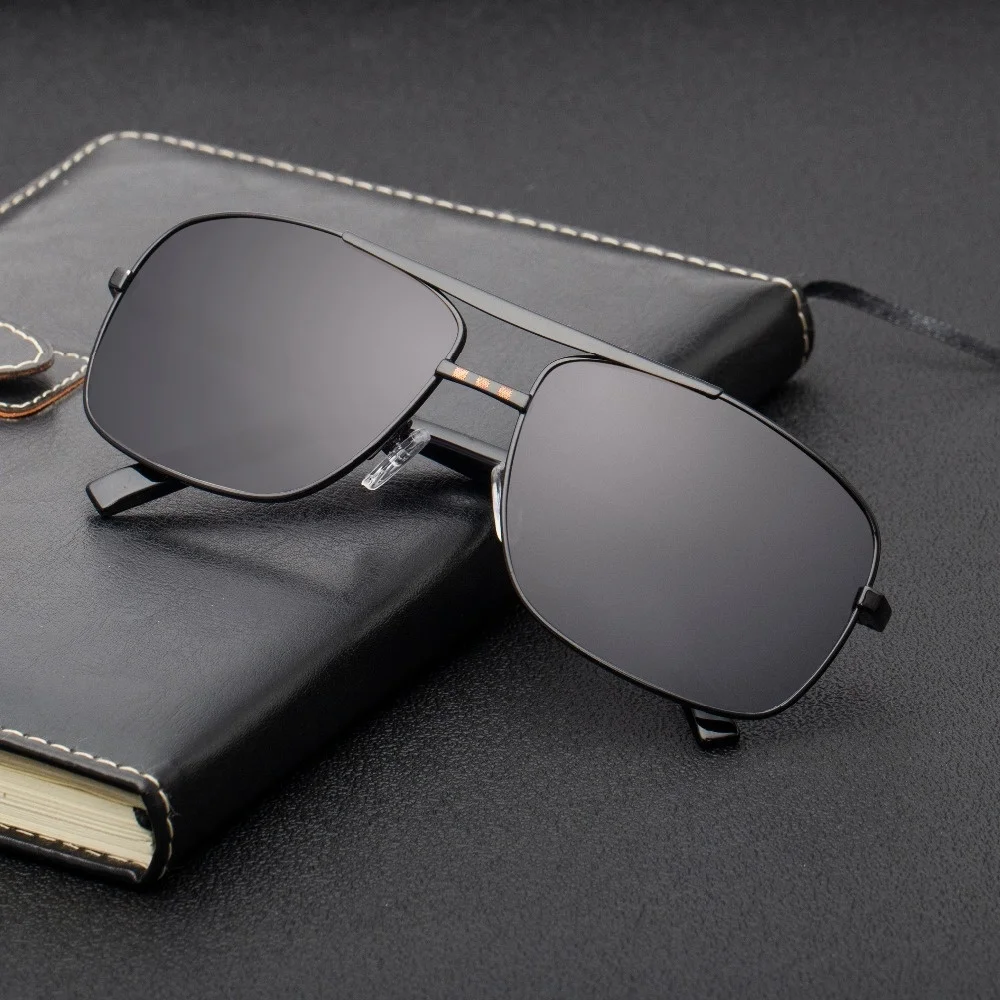 Vintage quadratische Sonnenbrille Männer Luxusmarke Designer Metallrahmen Sonnenbrille für männliche Mode rechteckige Sonnenbrille Gafas de Sol – Detail 15