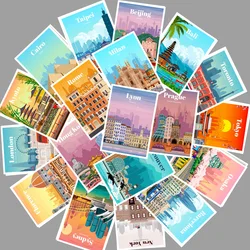 25pcs Travel City Landscape Sticker Waterproof For Kids DIY Luggage Laptop Skateboard Motorcycle Decals