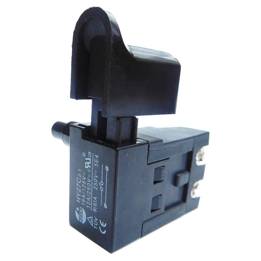 Saklar Tombol Tekan Pengunci Listrik Anti Debu untuk Mesin Pemotong Palu Gergaji Bundar 16A/125V 12A/250V KEDU HY27C2-1, 1-Pak