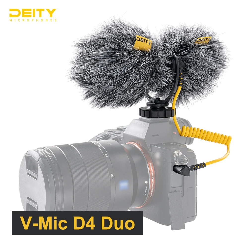 Deity V-Mic D4 Duo Microphone Mini Portable Cardioid DSLR Phone Microphone for Interview Vlog Video Record Dual Mic