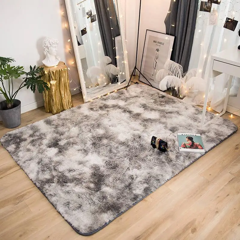 20Nordic modern fluffy tie-dye living room center carpet bedroom bedside children's room kitchen non-slip carpet mat