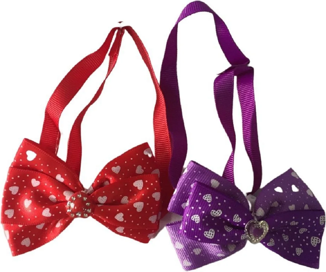 

50pcs/Lot Big sale Valentine Pet Dog puppy Cat red Bow Ties Neckties Bowknot Lover Grooming Products YQ12
