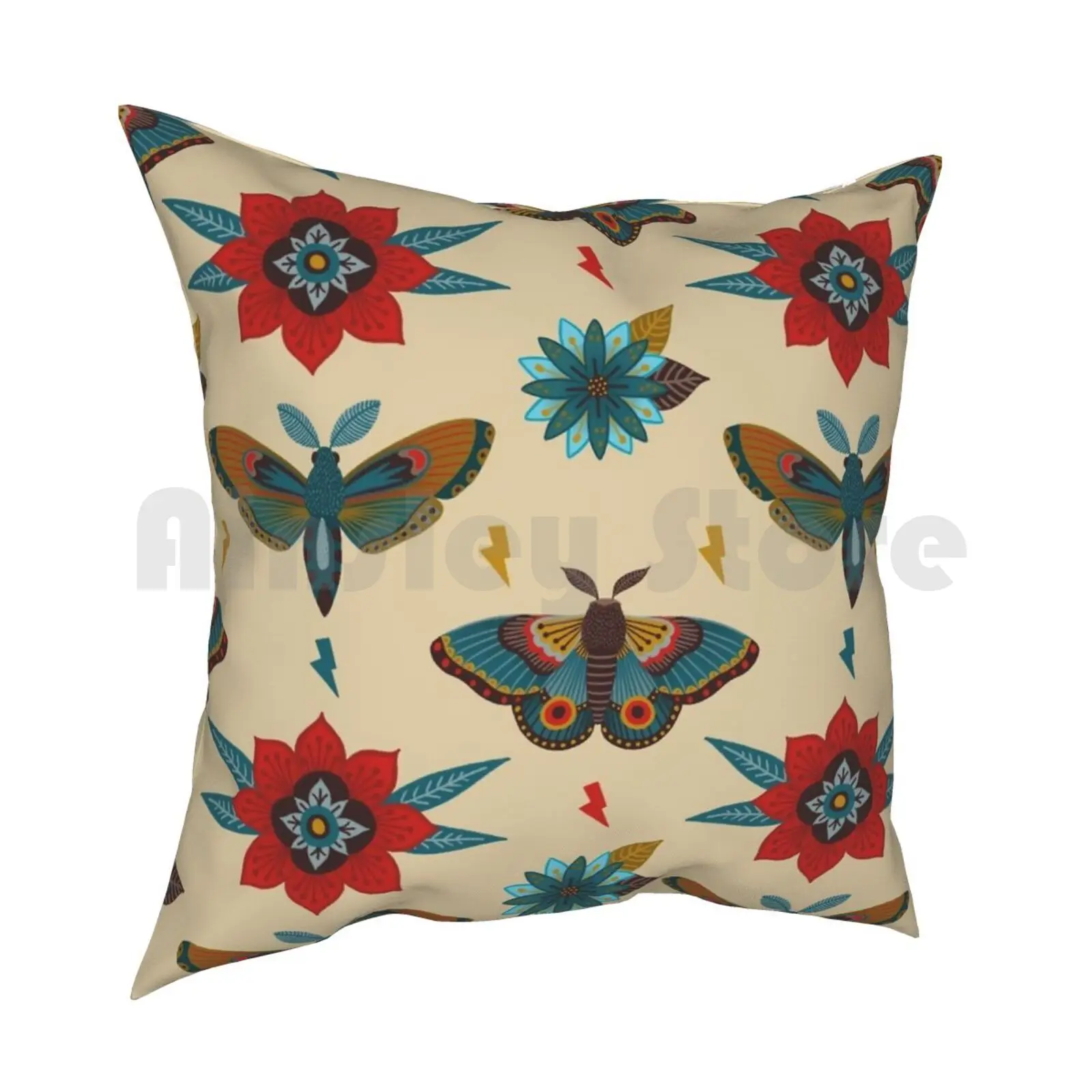 Moth And , Cool , Funky , Edgy , Female Designs For Kick Ass Rebels Pillow Case Printed Home Soft Throw Pillow Moth