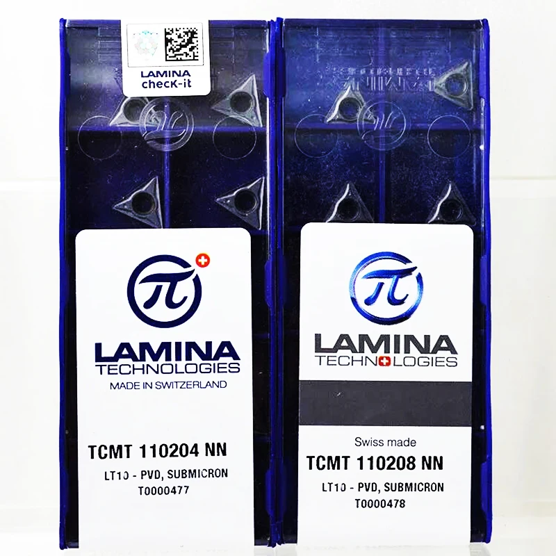 100% Original LAMINA TCMT110204 NN LT10 TCMT110208 NN LT10 คาร์ไบด์เครื่องกลึงโลหะเครื่องกลึงโลหะแทรกTCMTใบมีดเครื่องตัดCNCเครื่องจักรกล