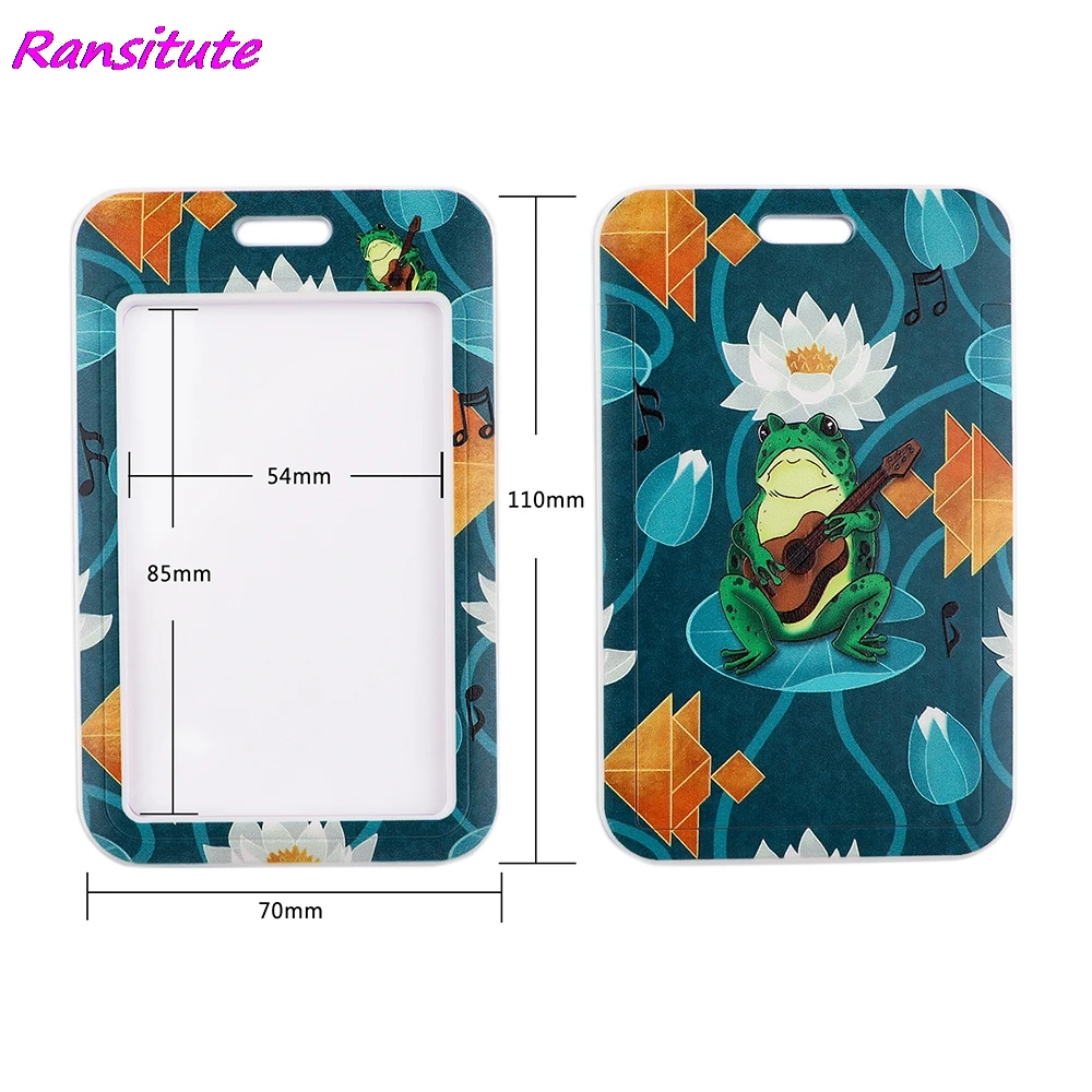 Ransitute R1874 Animals Frog Cat Bank Credit Card Holder Wallet Bus ID Name Work Card Holder Student Card Cover Business Card