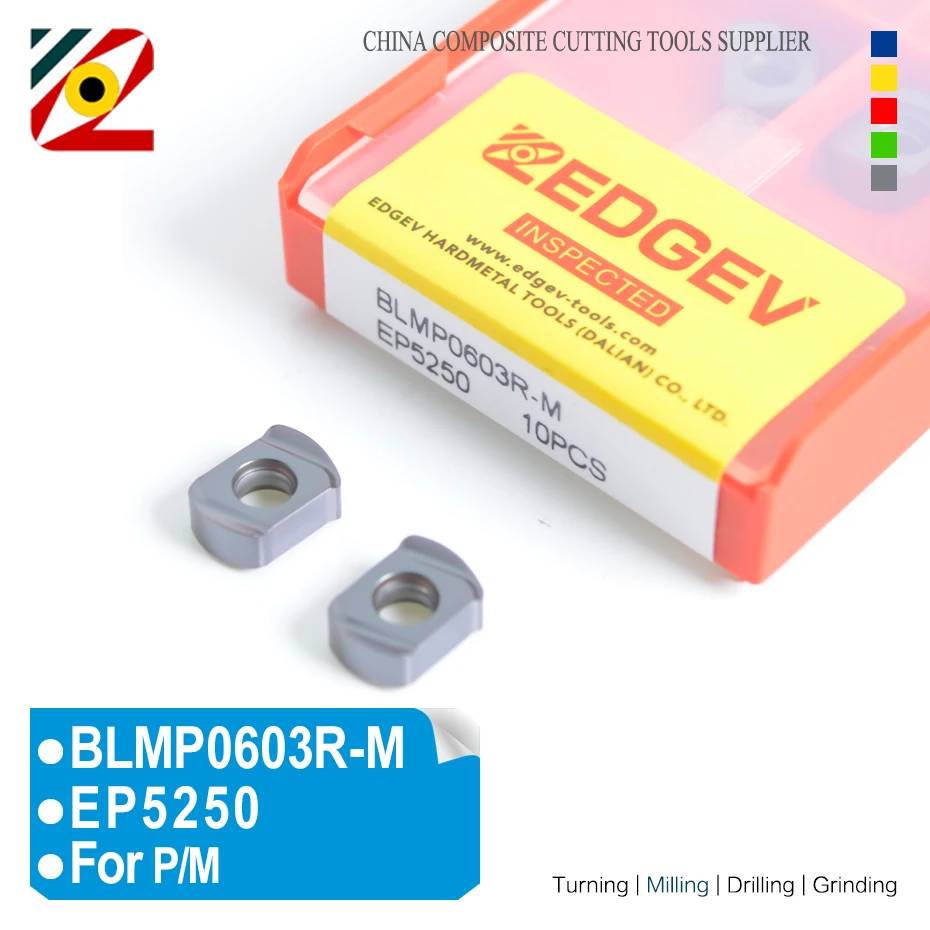 EDGEV-fresadora CNC de acero inoxidable, insertos de carburo BLMP, BLMP0603R-M