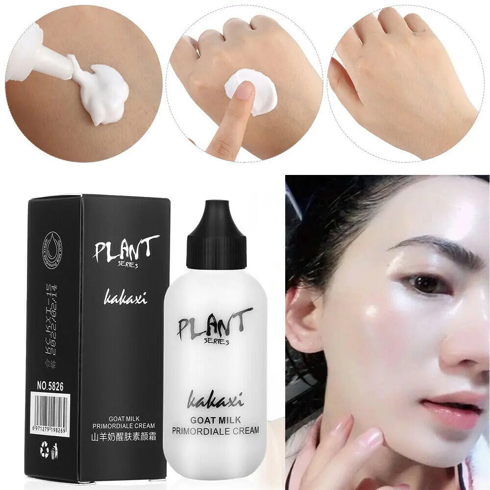 Goat Milk Foundation Cream Full Coverage Waterproof Moisturizing Lazy Liquid Foundation Face Makeup Skin Tone Corrector Cosmetic