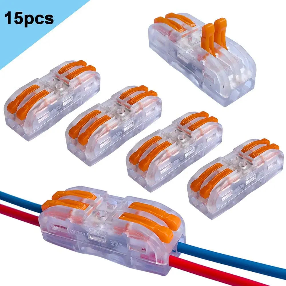 30 / 50 Pieces Mini Fast Universal Wiring Wire Connector & Set Conductor Terminal Block Solar Cable Connector Energy Easy Quick