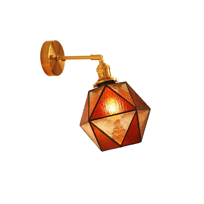 

IWHD Japan Style Copper LED Wall Lights Fixtures Switch Beside Bathroom Mirror Stair Light Glass Modern Wall Lamp Sconce