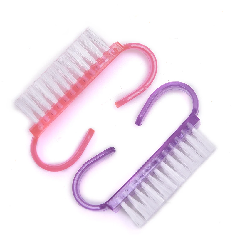 

Care Manicure Pedicure Soft Remove Dust Small Angle Clean For Nail Makeup Plastic Nail Cleaning Brush Tools File Nail Art
