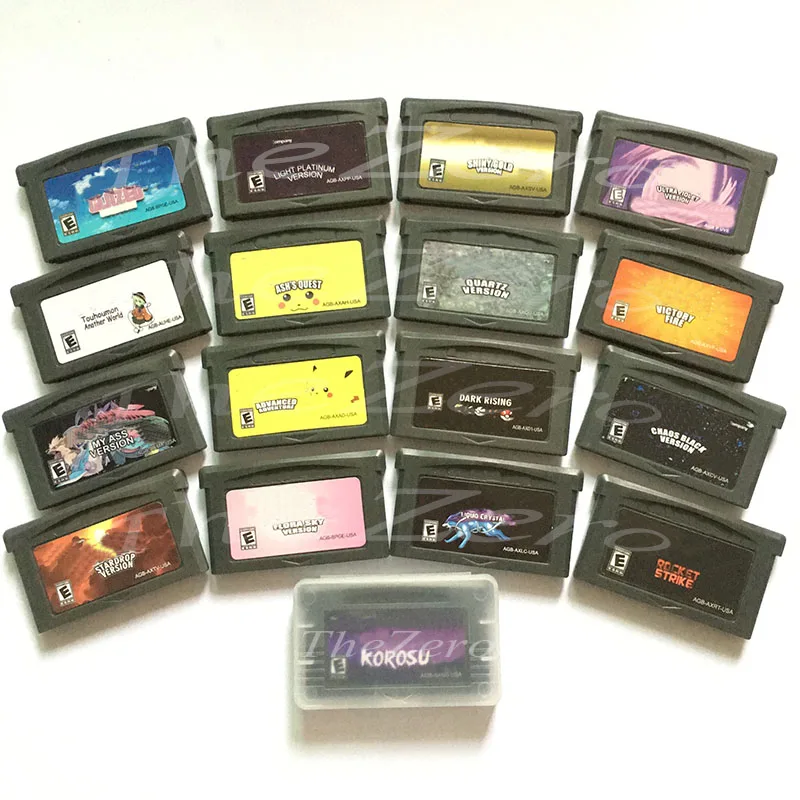 AshGray المزجج ضوء البلاتين ShinyGold Korosu بو سلسلة ل 32 بت يده لاعب لعبة فيديو بطاقة وحدة التحكم خرطوشة