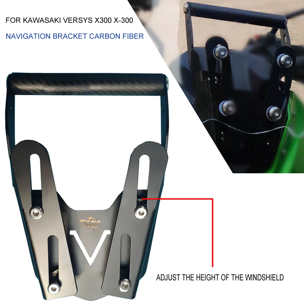 

Windshield Windscreen Bracket Motorcycle Accessories Modified Navigation Bracket Fit For KAWASAKI VERSYS X300 X-300