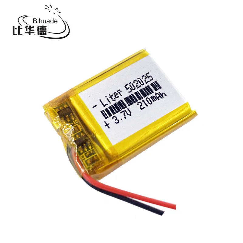 5pcs/lot 3.7V 210mAH 502025 Polymer lithium ion / Li-ion Rechargeable battery for DVR,GPS,mp3,mp4