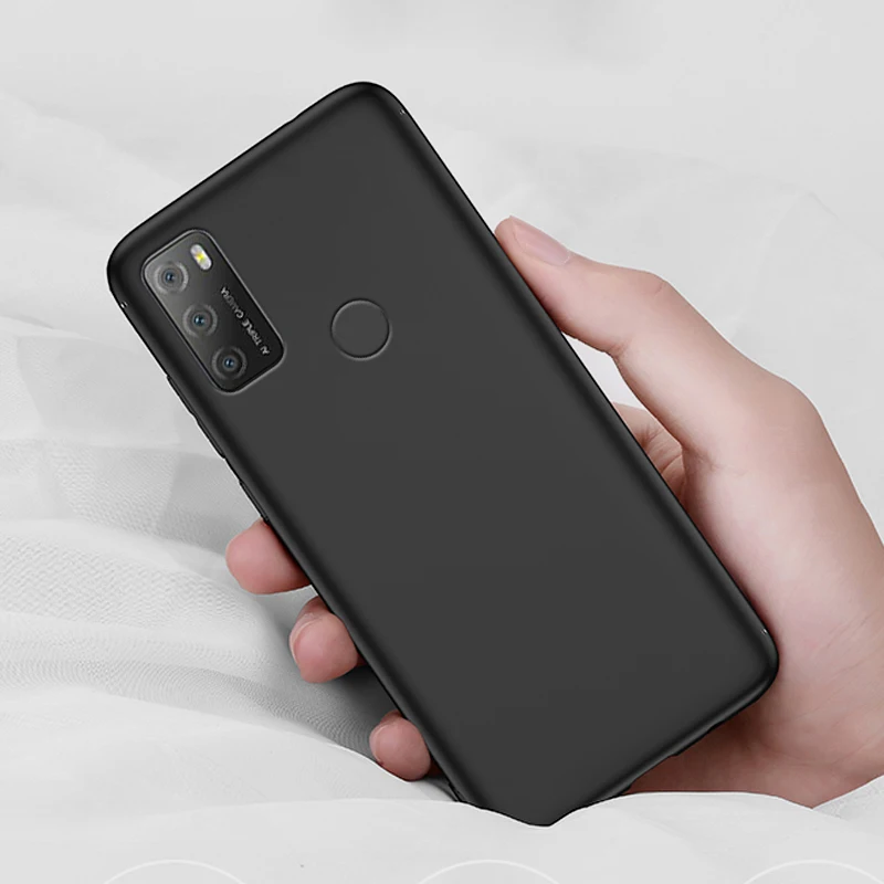 Czarny miękki silikonowy pokrowiec Alcatel 1S 2021 3GB 32GB Case 6.52" Soft TPU Good Quality Coque For Alcatel 3L 2021 4GB 64GB Cover
