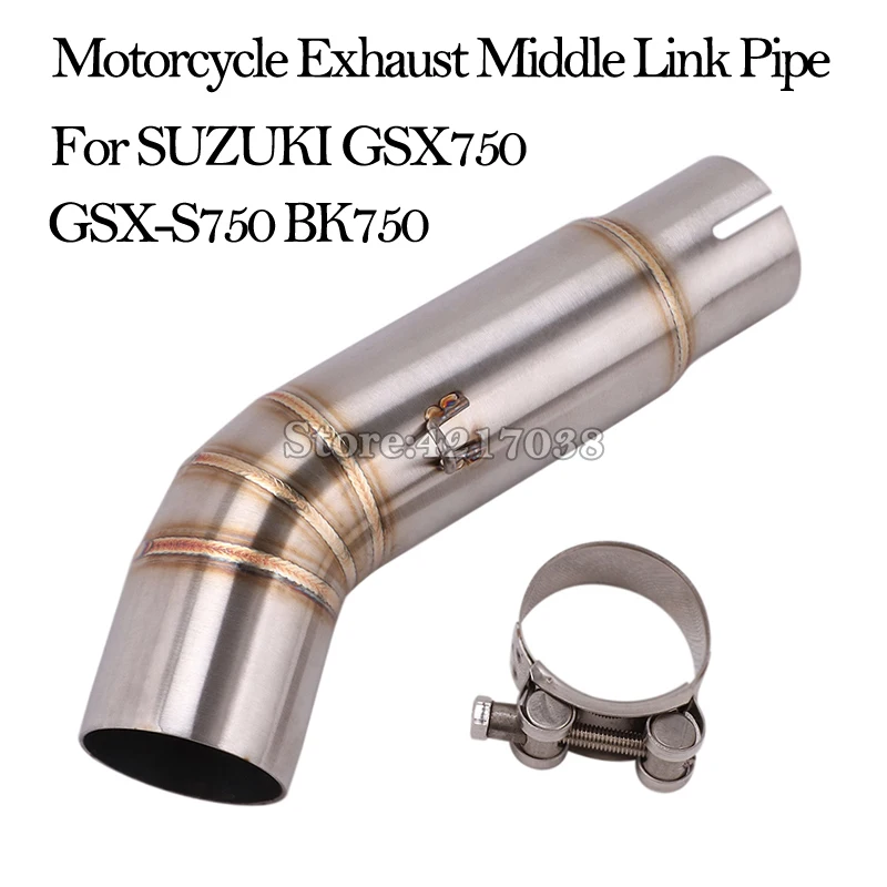 Motorcycle Exhaust Modified Middle Link Pipe Escape Moto Connection Tube Muffler For SUZUKI GSX750 GSX S GSX-S 750 BK750 Slip On