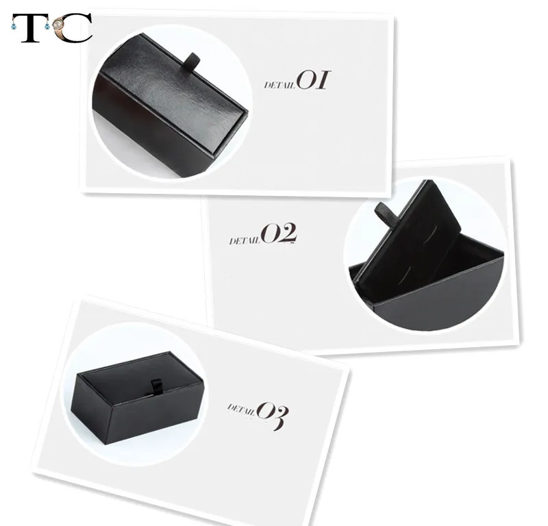 High-end Black Cufflink Box High Quality Imitation Paper Cufflink Box Is Suitable For Business Gift Boxes