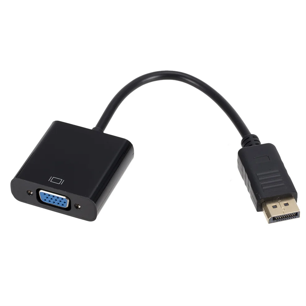 LccKaa DisplayPort Display Port DP to VGA Adapter Cable ชายหญิง Converter สําหรับ PC คอมพิวเตอร์แล็ปท็อป HDTV Monitor โปรเจคเตอร์