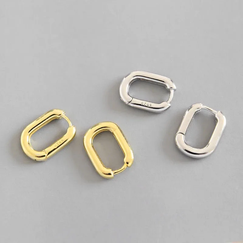 XIYANIKE Silver Color  French Punk Hip-Hop Geometric Small Hoop Earrings for Women Gold Silver Party Jewelry Accessories