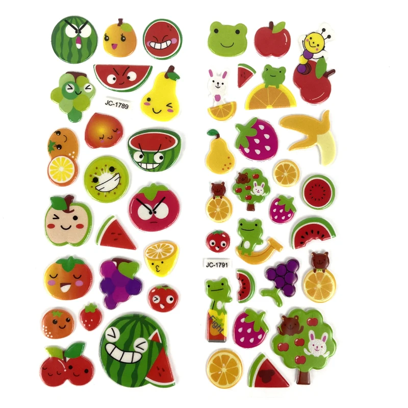 6pcs Cartoon Smile Face Vegetable and Fruit Style Stickers for Laptop Car Styling Phone Luggage Bike Motorcycle