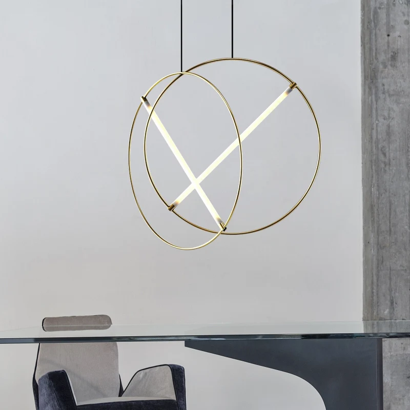 Round Suspension lamp Post-modern ring pendant light creative designer replica lighting hotel store cafe bedside hanging lights