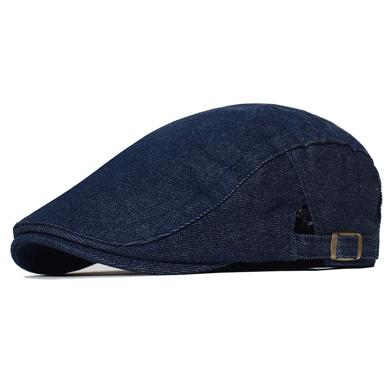 Denim Newsboy Cap Men Women Gatsby Ivy Retro Hat Driver Flat Cap Casual Golf Cabbie Hat Driving Hunting Cap