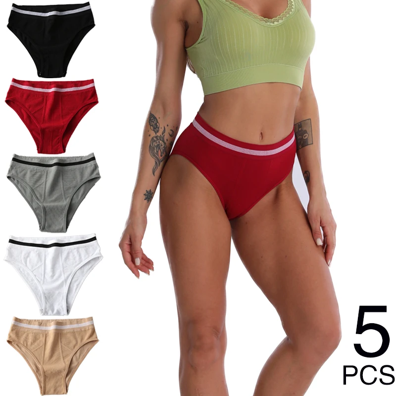 

5Pcs/Set Women Panties Fashion Soft Comfort Sexy Underwear Breathable Briefs Ladies High waist Comfortable Intimates Lingerie