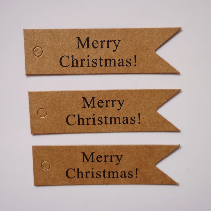 

Xmas New Year Baking Gift Wrapper Accessories Merry DIY Christmas Wording Tags Kraft Paper Crafts Hanging Labels for Holiday