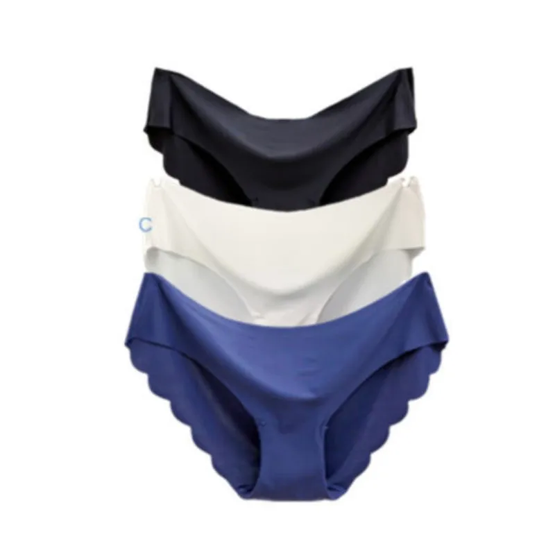 1/3 Pcs Lady Women Seamless Panties Solid Ice Silk Cozy Brief Underwear G String Underpants Sexy Lingerie Briefs