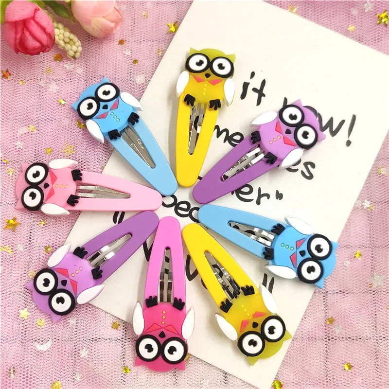 1PCS Lovely Girls Elegant Owl Child Scrub Hair Clips Sweet Headwear Hair Scrunchy BB Hairpins Barrettes Women Hair Accessories