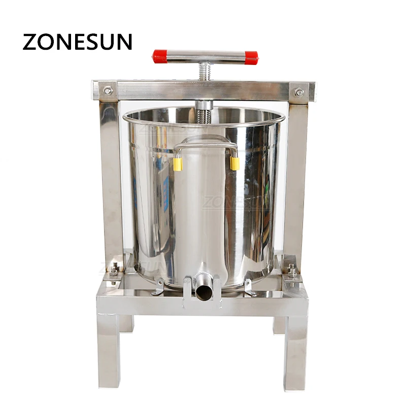 ZONESUN-máquina de presión de cera de miel de acero inoxidable, prensa Manual completamente cerrada, exprimidor de parafina, molino de depilación
