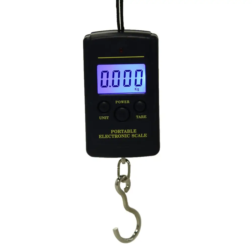 Портативные электронные весы с крючком 40 кг/10 г, цифровые весы, многофункциональные удобные карманные весы с крючком