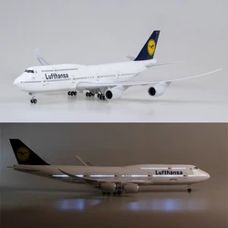 飛行機モデル1/150,ライトとホイール付き着陸装置,プラスチック樹脂製,ギフト玩具,747,ルフサンザ,b747